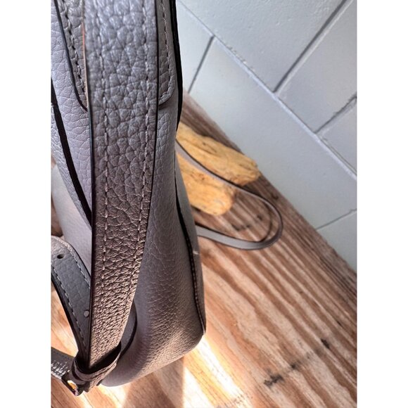 Michael Kors Pebbled Leather Gray Crossbody Bag Logo Charm Adjustable Strap - Picture 6 of 6